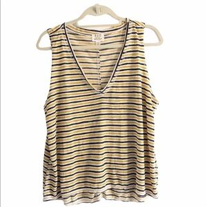 Project Social T Sleeveless Striped V-neck Tank Top Size Large